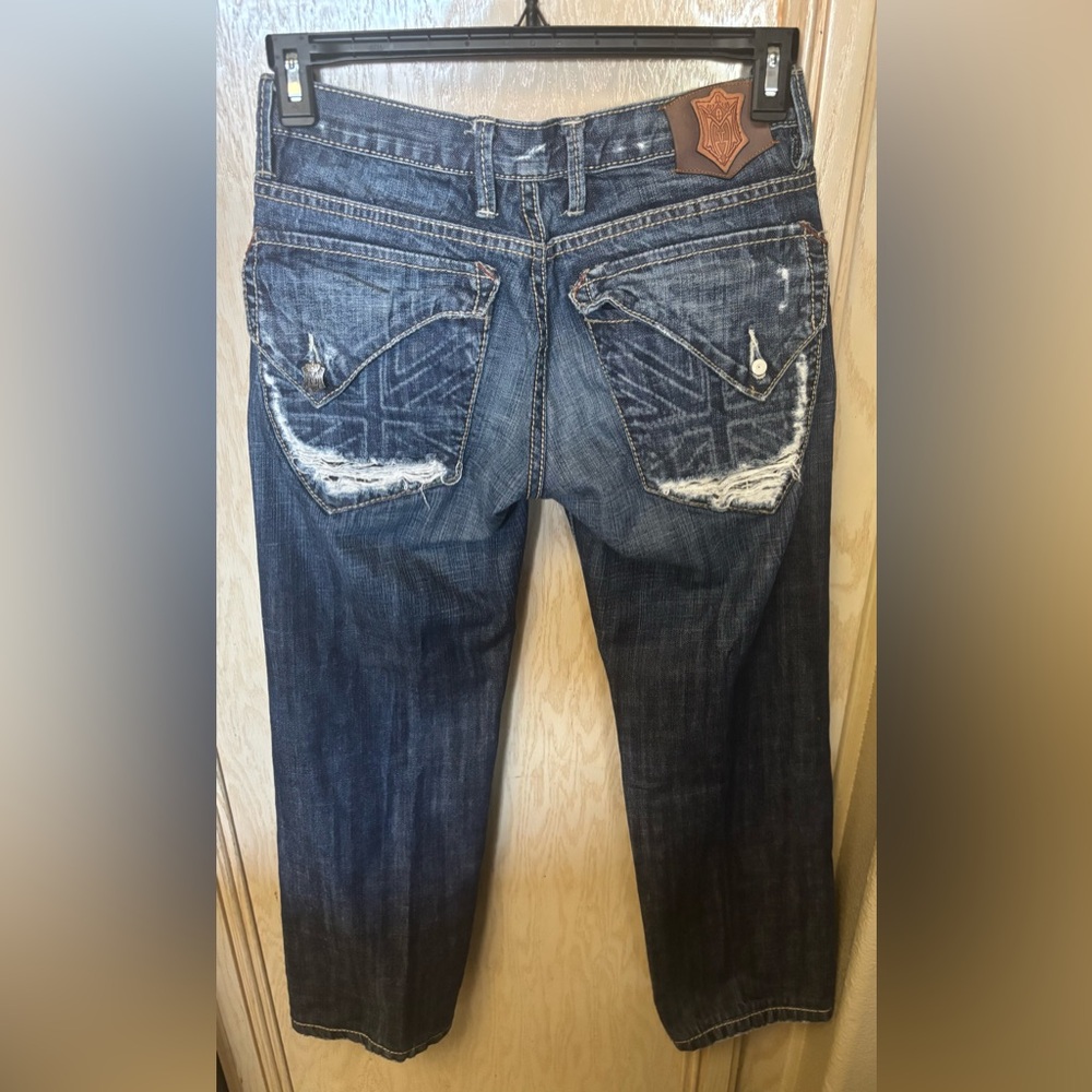 Monarchy Jeans Men's Distressed VTG Y2K Dark Wash Sz 28 Cotton